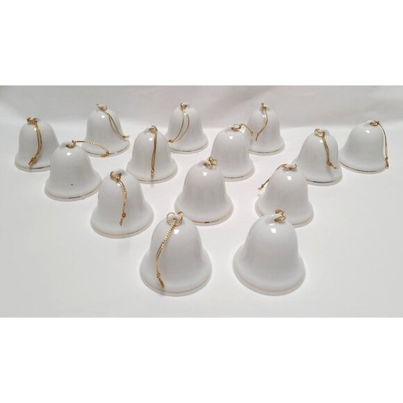 Lot of 14 Vintage Disney Grolier 2" Ceramic Bell Ornaments Mickey Minnie Donald - Picture 5 of 8